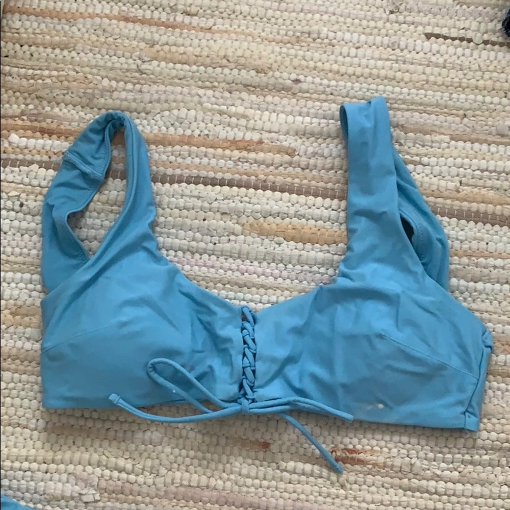 Aerie lace up tie front swimsuit top.